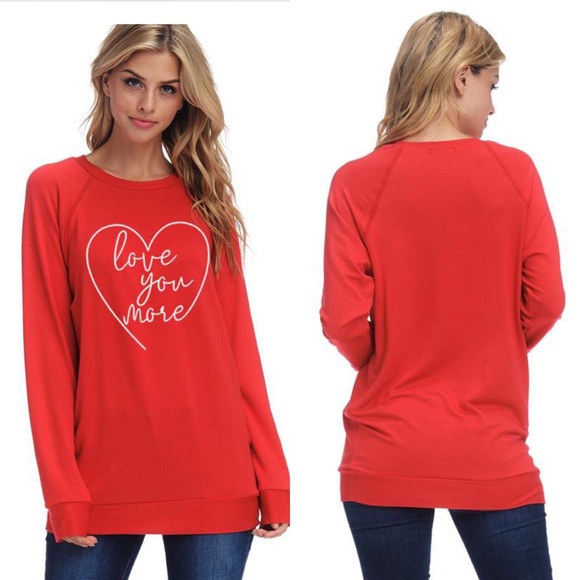 Tops - New LOVE YOU MORE VALENTINE GRAPHIC TOP